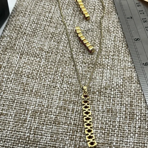 Vintage Technibond Classic 18K Gold Bonded 925 Necklace & Earring Set - Picture 14 of 17